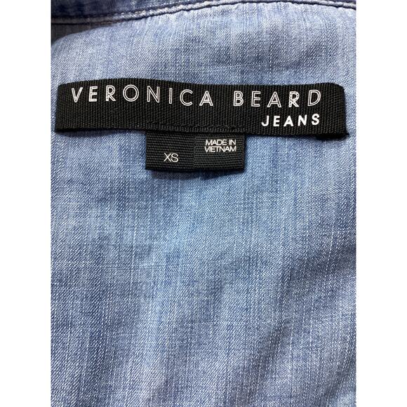 Veronica Beard 'Tenille' Blue Ruffled-Sleeve Shirt Size XS - Picture 4 of 4